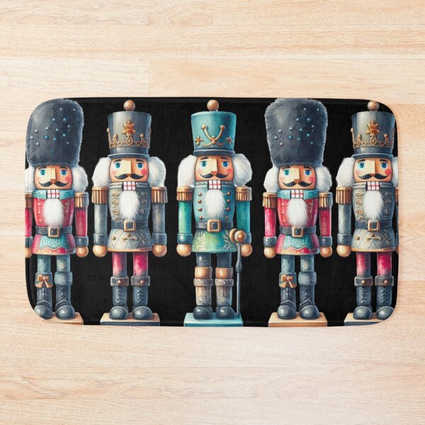 Item preview, Christmas Nutcrackers - Silver, Blue, and Red - Black Background designed and sold by Star-Fragment.