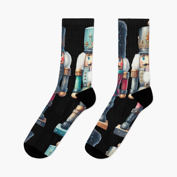 Item preview, Christmas Nutcrackers - Silver, Blue, and Red - Black Background designed and sold by Star-Fragment.