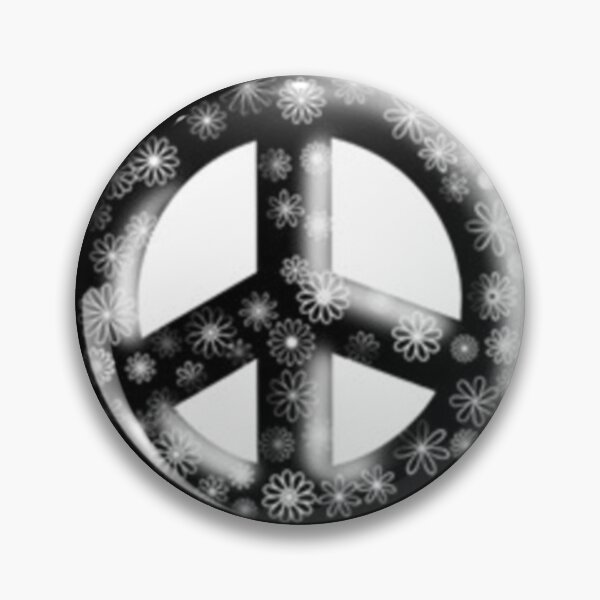 Item preview, 3D Black Peace Sign with Flowers designed and sold by Mothrrr.