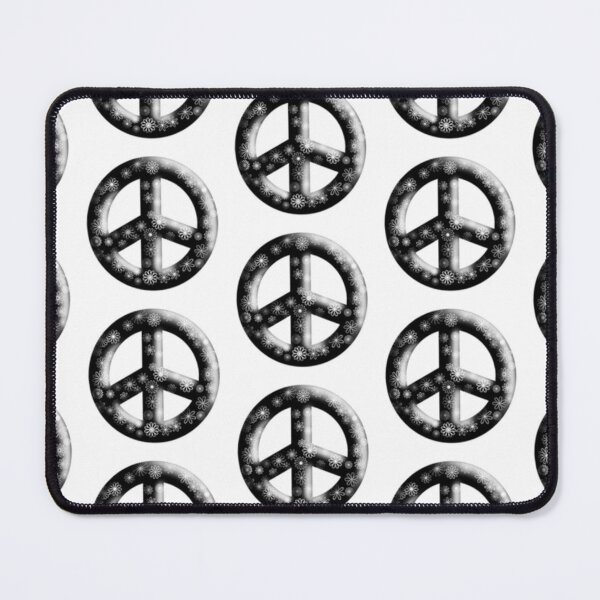 Item preview, 3D Black Peace Sign with Flowers designed and sold by Mothrrr.