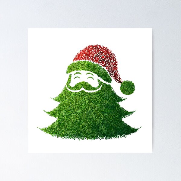 Item preview, Santa Claus Merry Christmas Tree  designed and sold by LoveDesignMania.