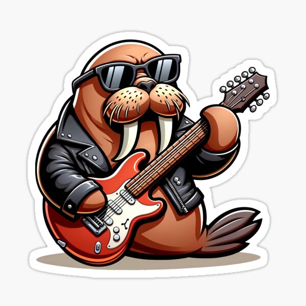 Item preview, Walrus Rockstar Riffs designed and sold by YoBoiRedgie.
