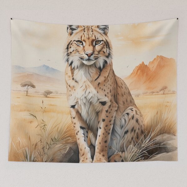 Item preview, 001 Cute Lynx in a Serengeti Scene designed and sold by Alexis Art Collection.