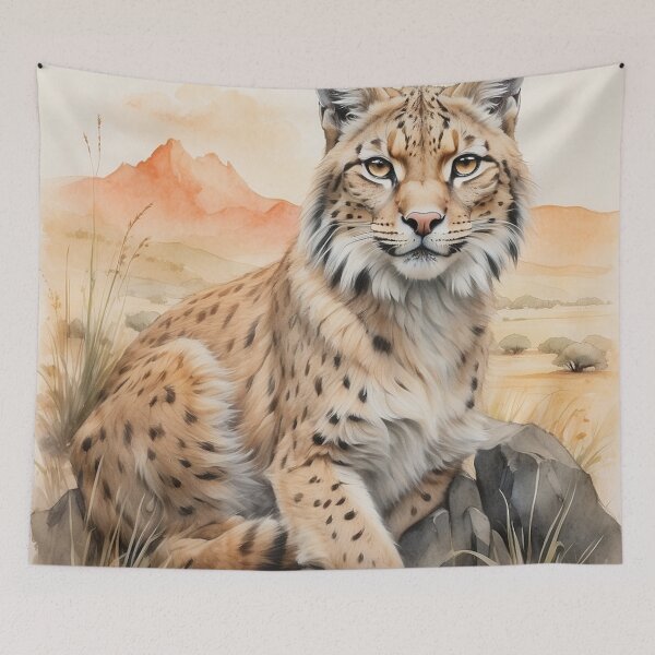 Item preview, 002 Cute Lynx in a Serengeti Scene designed and sold by Alexis Art Collection.