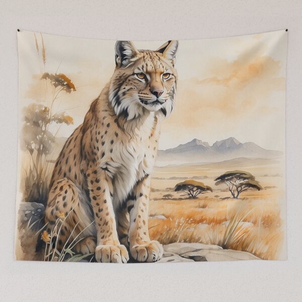 Item preview, 003 Cute Lynx in a Serengeti Scene designed and sold by Alexis Art Collection.