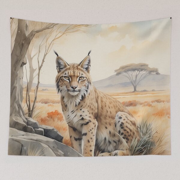 Item preview, 004 Cute Lynx in a Serengeti Scene designed and sold by Alexis Art Collection.
