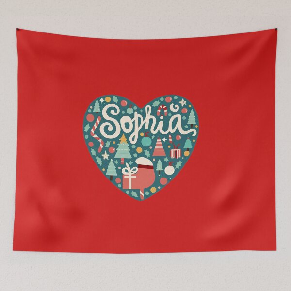 Artikelvorschau, Sophia Name Weihnachtsherz entworfen und verkauft von Itsheartshop.