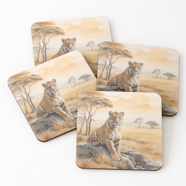 Item preview,  002 Cute Panther in a Serengeti Scene designed and sold by Alexis Art Collection.