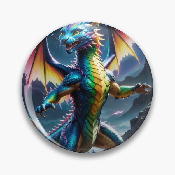 Item preview, Fierce Feline Rainbow Dragon designed and sold by AthenaShadow.