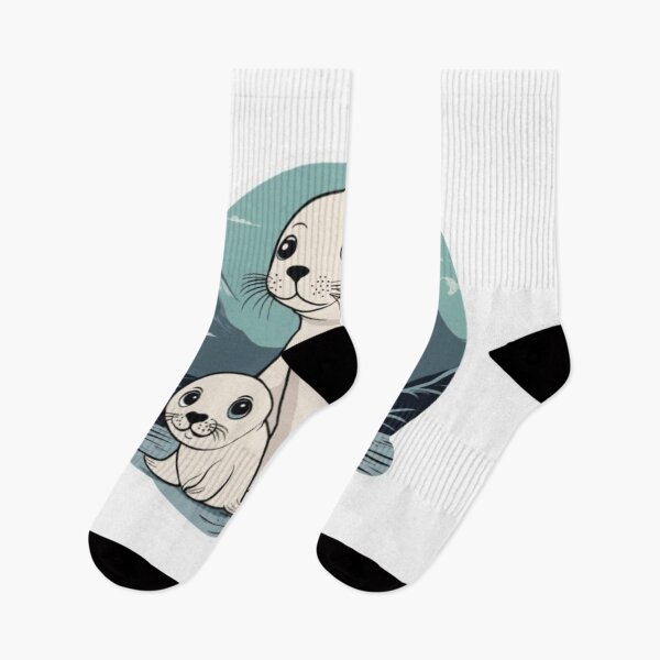 Item preview, "Graceful Seal Mother and Baby: A Heartwarming Oceanic Embrace" designed and sold by SSulatul101.