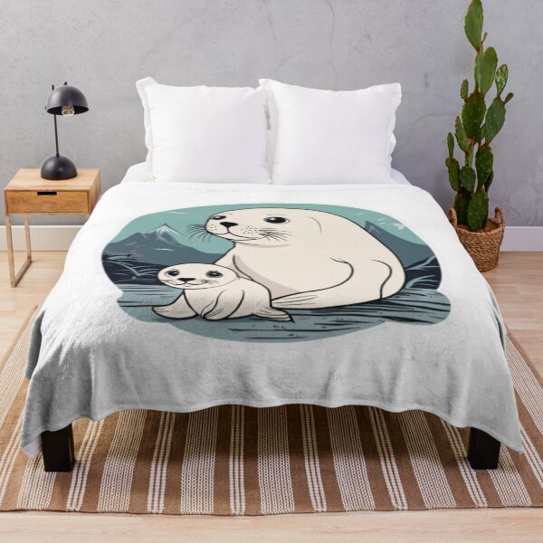 Item preview, "Graceful Seal Mother and Baby: A Heartwarming Oceanic Embrace" designed and sold by SSulatul101.