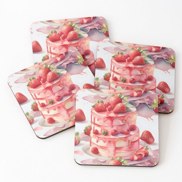 Item preview, Strawberry cake on table, seamless pattern designed and sold by Jayjaynaenae.