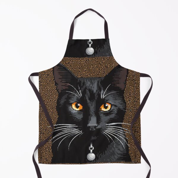 Artikelvorschau, ästhetische niedliche schwarze Katzenporträt-Pixelkunst entworfen und verkauft von Catophile.