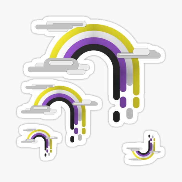 Non-Binary Pride Flag Minimalist Drip Rainbow Design Sticker