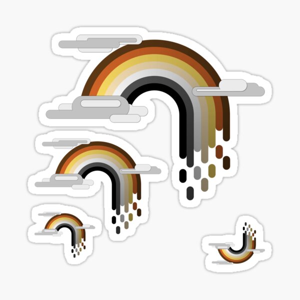 Gay Bear Pride Flag Minimalist Drip Rainbow Design Sticker