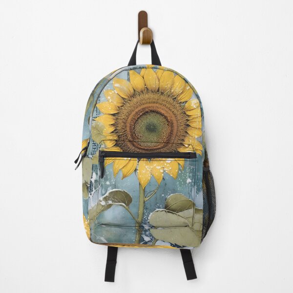 Item preview, snowy sunflower gelli print art designed and sold by Pride-Casuals.