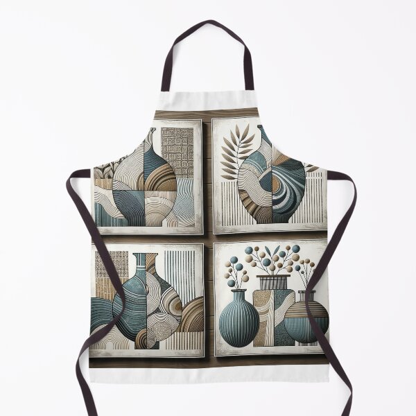 Item preview, Stylized Vases & Botanicals Art Panel - Quartet of Elegant Home Decor Designs - Modern Aesthetic Digital Print designed and sold by MellowLazy.