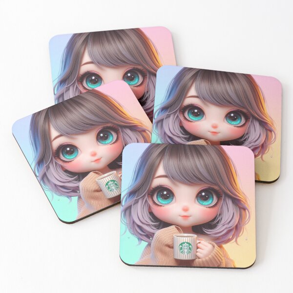 Item preview, Cute Big-Eyed Girl Doll Coffee 1 Sweater designed and sold by AIExpressive.