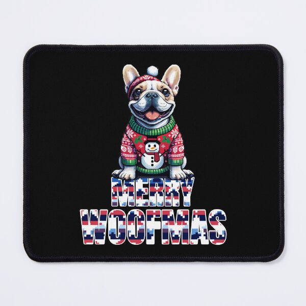 Item preview, Merry Woofmas French Bulldog's Winter Wonderland | Snowman Buddy Frenchie Festivity designed and sold by TheMostLikely.