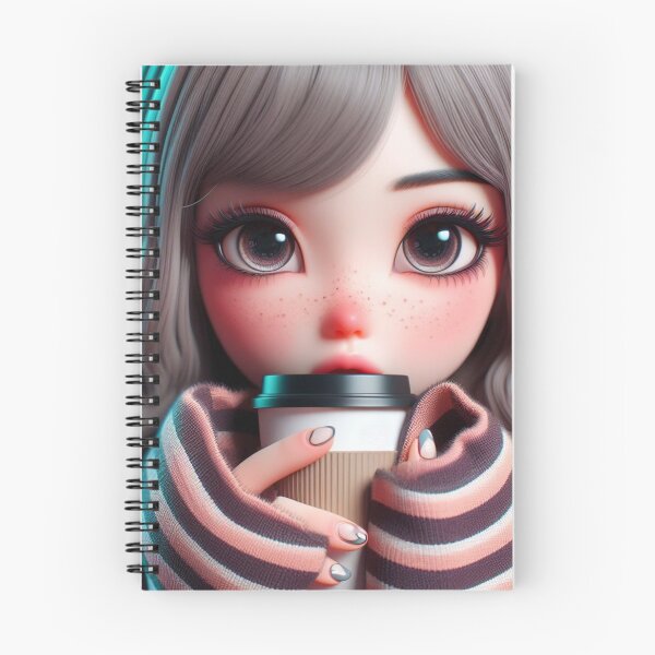 Item preview, Cute Big-Eyed Girl Doll 2 Coffee Sweater designed and sold by AIExpressive.