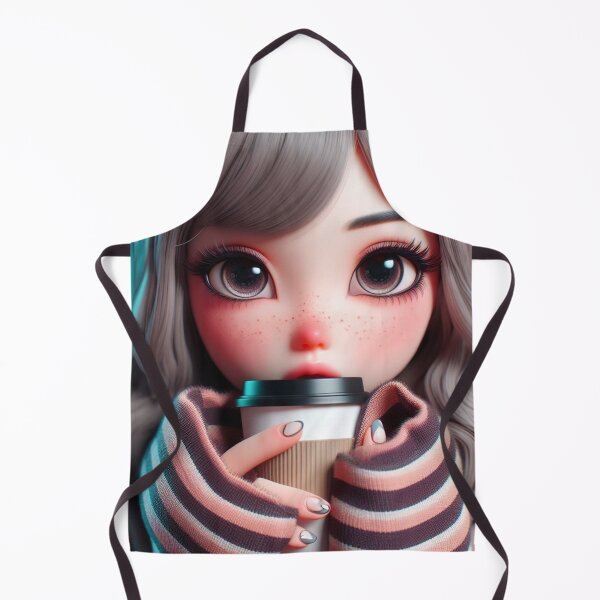 Item preview, Cute Big-Eyed Girl Doll 2 Coffee Sweater designed and sold by AIExpressive.