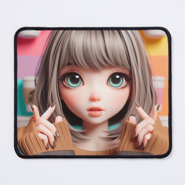 Item preview, Cute Big-Eyed Girl Doll 4 Coffee Sweater designed and sold by AIExpressive.