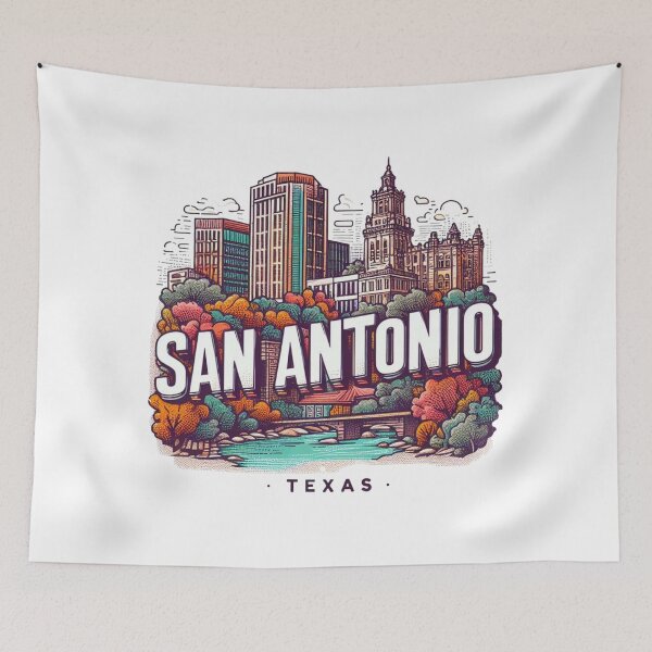 Item preview, San Antonio Texas Watercolor Illustration designed and sold by PaintMeWorld.