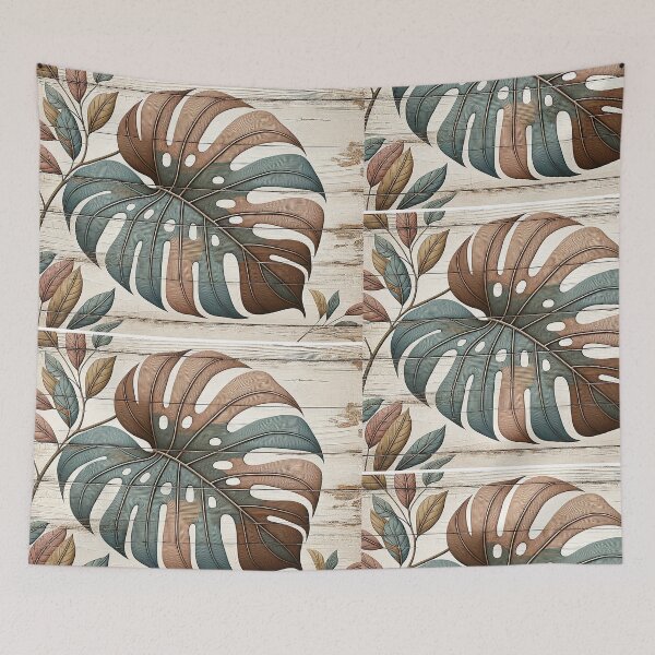 Item preview, Monstera Majesty - Rustic Wood & Leaf Design Artwork - Versatile Decor for Lifestyle & Home designed and sold by MellowLazy.