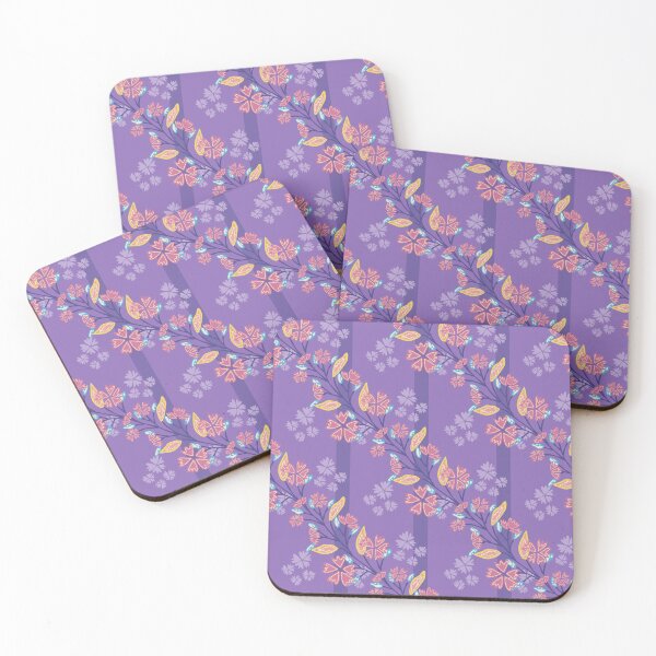 Item preview, Purple Floral and leaves batik designed and sold by tamongg14.
