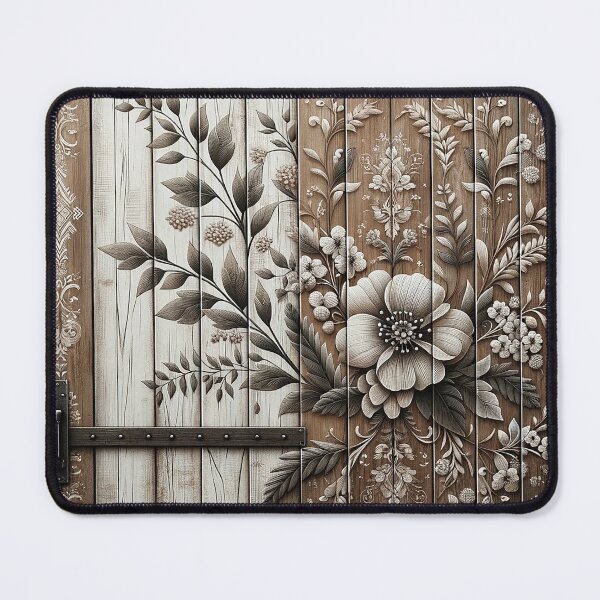 Item preview, Vintage Floral Wood Carving Art - Classic Botanical Illustration - Rustic Elegance for All Products designed and sold by MellowLazy.