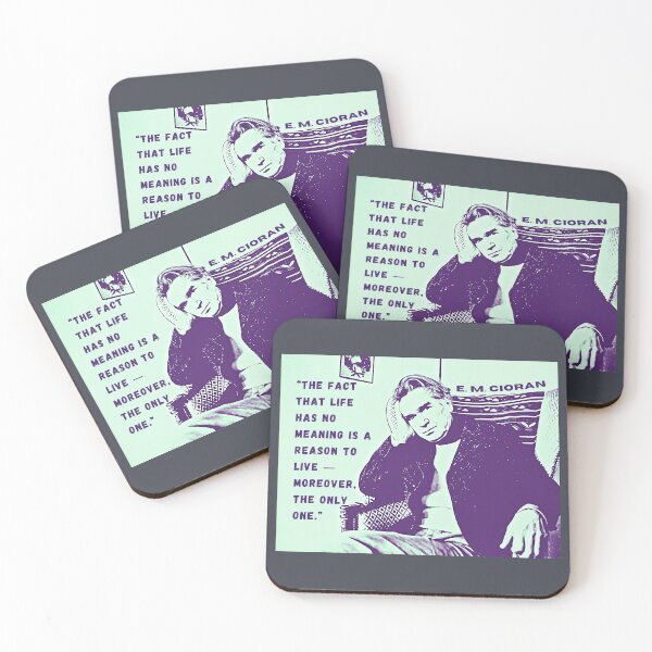 Item preview, Emil Cioran portrait and quote: The fact that life has no meaning is a reason to live - moreover, the only one. designed and sold by artbleed.