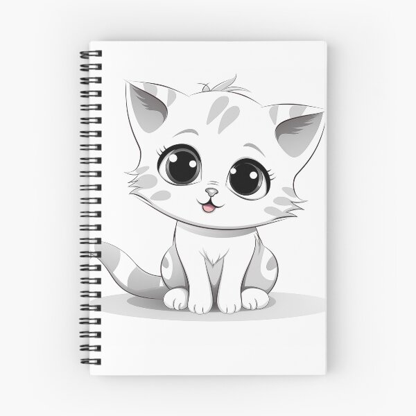 Item preview, Cute white drawing cat  designed and sold by PetPalsEmporium.