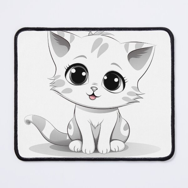 Item preview, Cute white drawing cat  designed and sold by PetPalsEmporium.