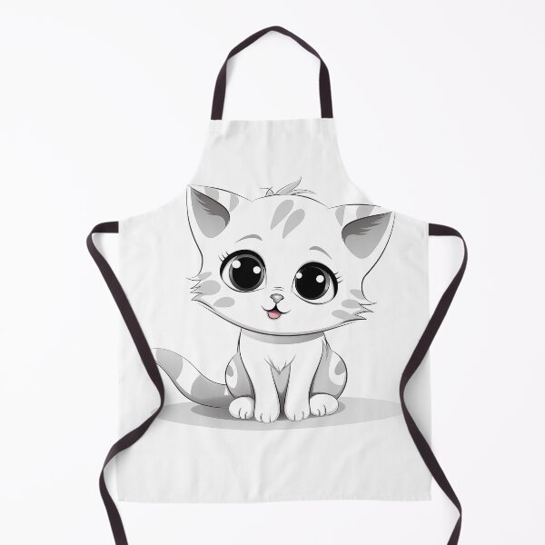 Item preview, Cute white drawing cat designed and sold by PetPalsEmporium.