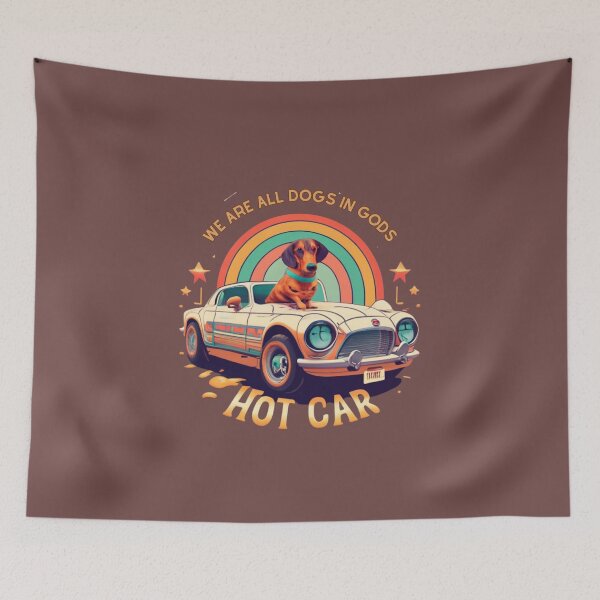Item preview, We are all dogs in gods hot car funny quote designed and sold by Superdealkoeln.