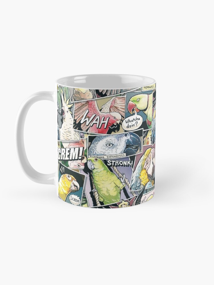 Alternate view of Parrots Comic Style Coffee Mug