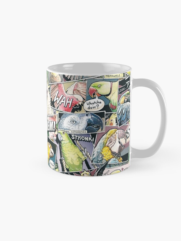 Alternate view of Parrots Comic Style Coffee Mug