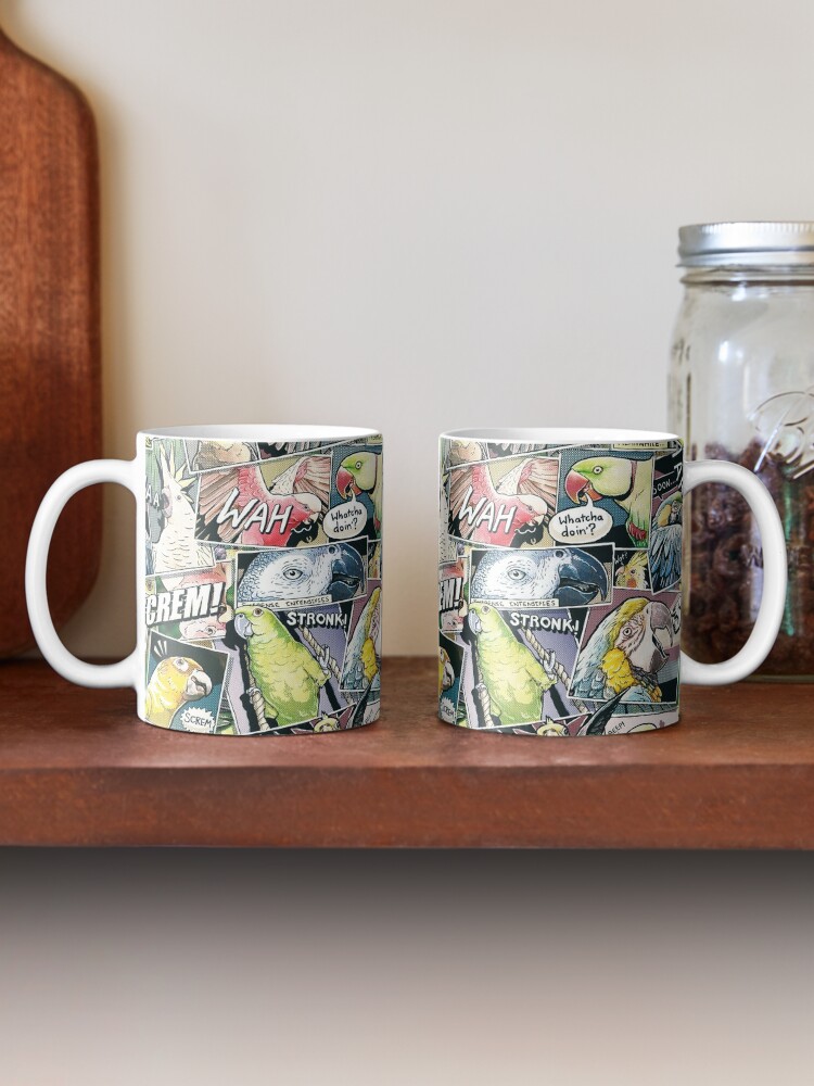Alternate view of Parrots Comic Style Coffee Mug