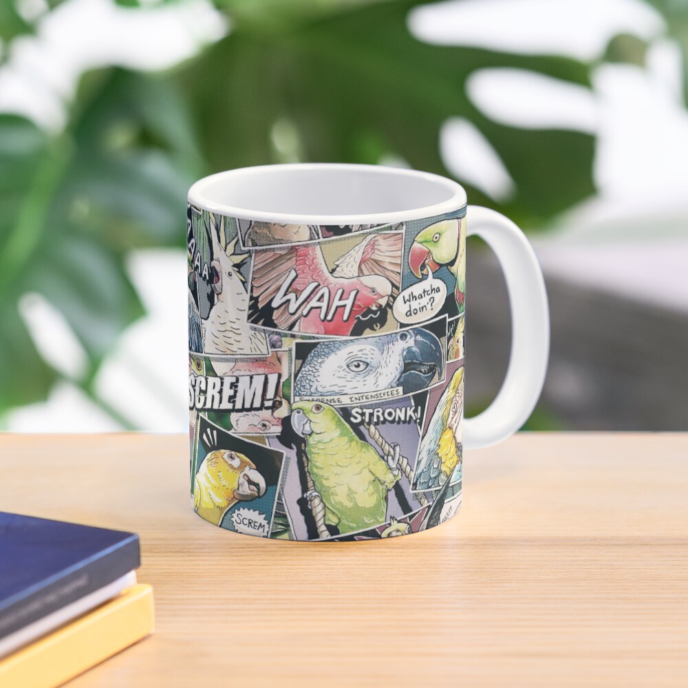 Parrots Comic Style Coffee Mug