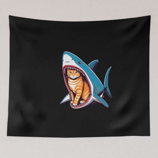 Item preview, A Cat Defies Danger From Inside A Shark designed and sold by werlinetrevor.