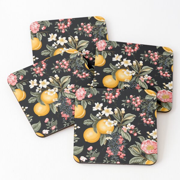 Item preview, floral pattern of oranges with berries and flowers designed and sold by Astralshop247.