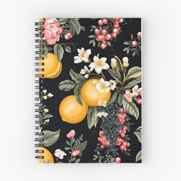 Item preview, floral pattern of oranges with berries and flowers designed and sold by Astralshop247.