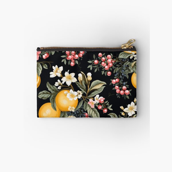 Item preview, floral pattern of oranges with berries and flowers designed and sold by Astralshop247.