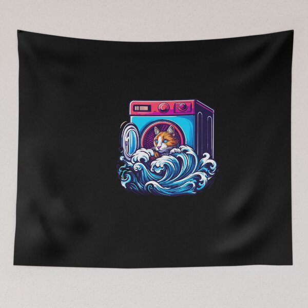 Item preview, Cat Peeking Out Of A Washing Machine designed and sold by werlinetrevor.