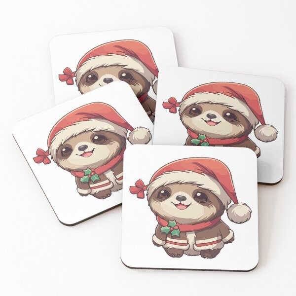 Item preview, Sloth Christmas Mistletoe Santa Hat designed and sold by zamperoni.