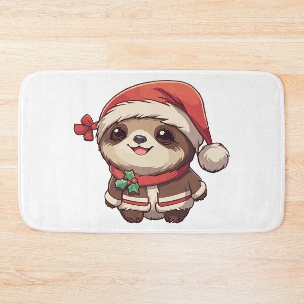 Item preview, Sloth Christmas Mistletoe Santa Hat designed and sold by zamperoni.