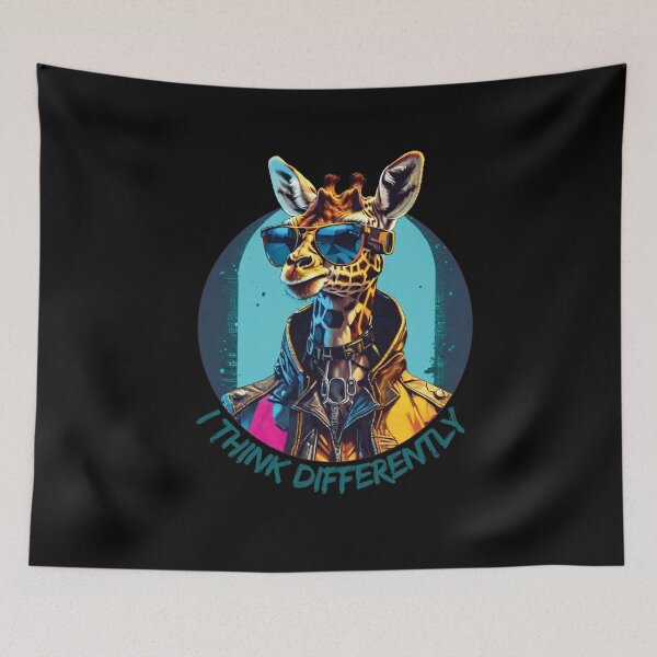 Item preview, Synthwave giraffe in sunglasses - I think differently designed and sold by HarridanCreates.