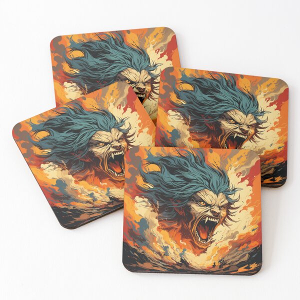 Item preview, Inferno's Roar - Fierce Flame Warrior Art Print designed and sold by SmartDesignByBB.