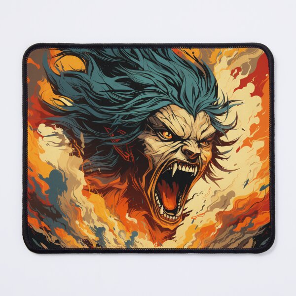 Item preview, Inferno's Roar - Fierce Flame Warrior Art Print designed and sold by SmartDesignByBB.