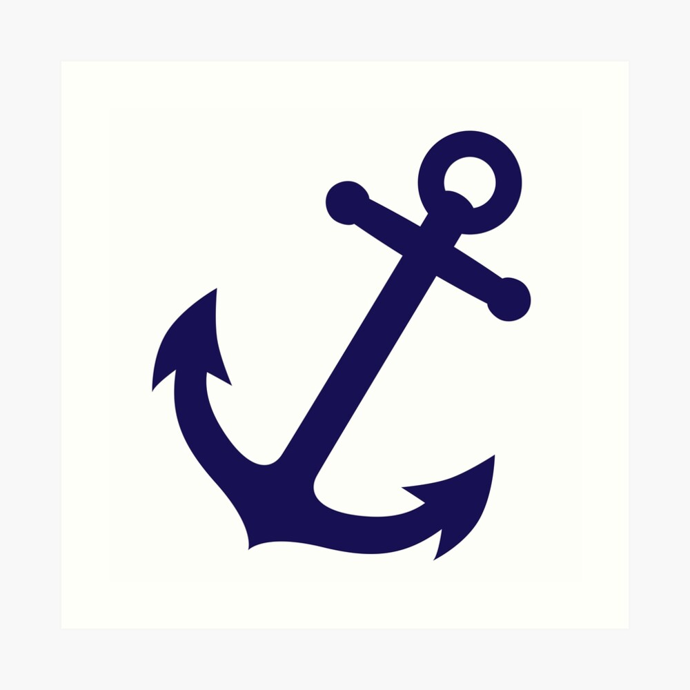"Navy Blue Anchor" Art Print by FuchsundSpatz Redbubble